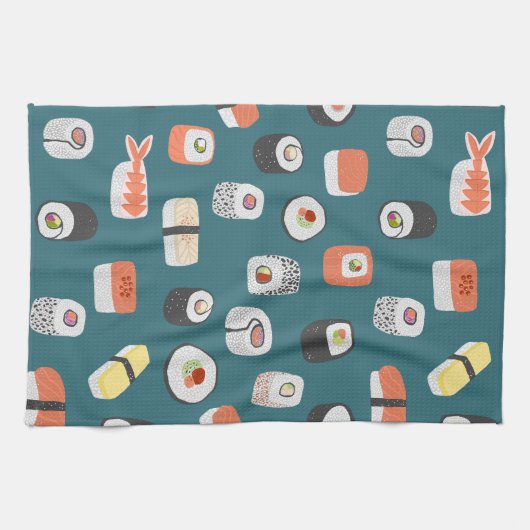 Sushi Nigiri Maki Roll Pattern Geschirrtuch (Horizontal)