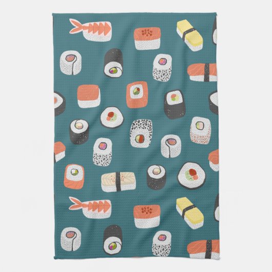 Sushi Nigiri Maki Roll Pattern Geschirrtuch (Vertikal)