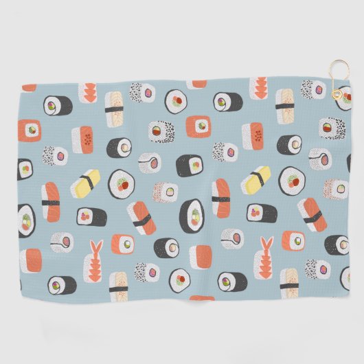 Sushi Nigiri Maki Roll Pattern Golfhandtuch (Horizontal)