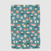 Sushi Nigiri Maki Roll Pattern Green Golfhandtuch (Vorderseite)