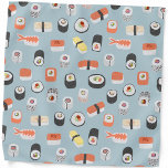 Sushi Nigiri Maki Roll Pattern Halstuch<br><div class="desc">Köstliches japanisches Sushi-Design auf einem robinblauen Hintergrund. Originelle Kunst von Nic Squirrell.</div>