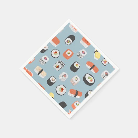 Sushi Nigiri Maki Roll Pattern Serviette (Ecke)
