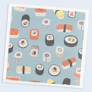 Sushi Nigiri Maki Roll Pattern Serviette