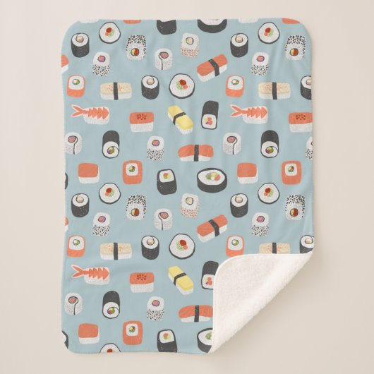Sushi Nigiri Maki Roll Pattern Sherpadecke (Vorderseite)
