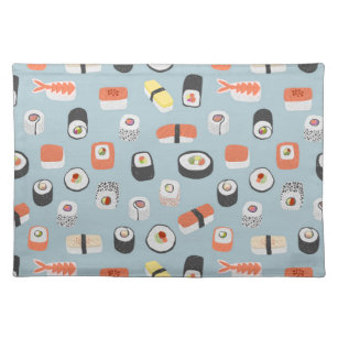 Sushi Nigiri Maki Roll Pattern Stofftischset