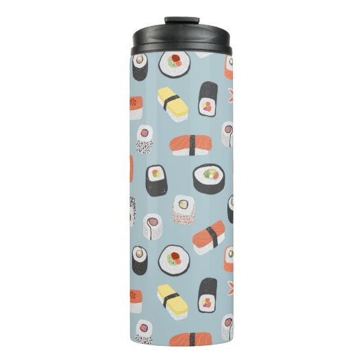 Sushi Nigiri Maki Roll Pattern Thermosbecher (Vorderseite)