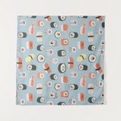 Sushi Nigiri Maki Roll Pattern Wandteppich (Vorderseite (Horizontal))