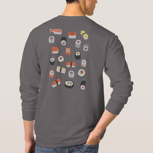 Sushi Nigiri Sashimi Maki Roll individuell anpassb T-Shirt (Rückseite)