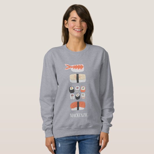 Sushi Nigiri Sashimi Maki Roll Sweatshirt (Vorne ganz)
