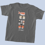 Sushi Nigiri Sashimi Maki Roll T-Shirt<br><div class="desc">japanische Küche für diejenigen,  die Liebe haben Sushi,  Sashimi,  Nigiri und Maki Brötchen zu essen. Ja! Ändern oder entfernen Sie den Namen,  der angepasst werden soll.</div>