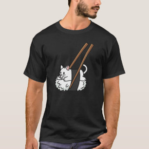 Sushi Nigiri Weiße Katze Haustier T-Shirt