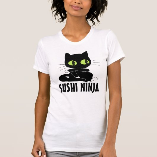 SUSHI NINJA CAT lustige T - Shirt (Vorderseite)