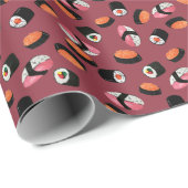 Sushi Onigiri Rolls: Nahtlose Illustration Geschenkpapier (Rolleneckpunkt)