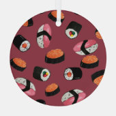 Sushi Onigiri Rolls: Nahtlose Illustration Ornament Aus Glas (Rückseite)