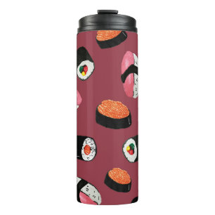 Sushi Onigiri Rolls: Nahtlose Illustration Thermosbecher