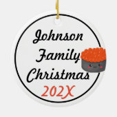 Sushi Ornament mit Meldung und Datum auf der Rücks (Hinten)