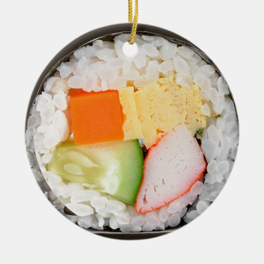 Sushi Ornament mit Meldung und Datum auf der Rücks (Vorne)
