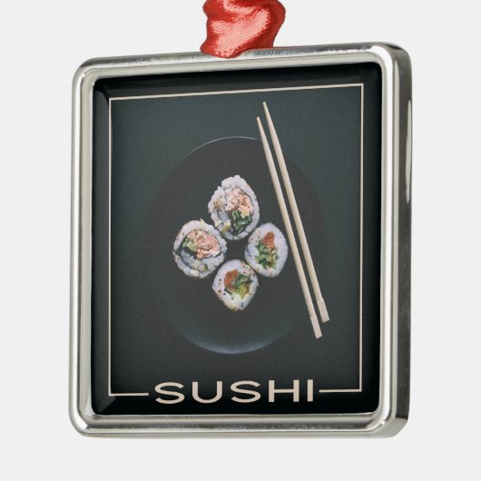 Sushi-Ornament Silbernes Ornament (Links)
