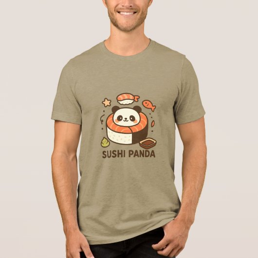 Sushi Panda T-Shirt Tri-Blend Shirt (Vorderseite)