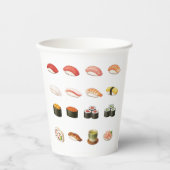 Sushi Paper Cups – Japanese Kanji Design Pappbecher (Vorderseite)