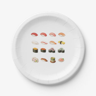 Sushi Paper Plates – Japanese Food Party Design Pappteller