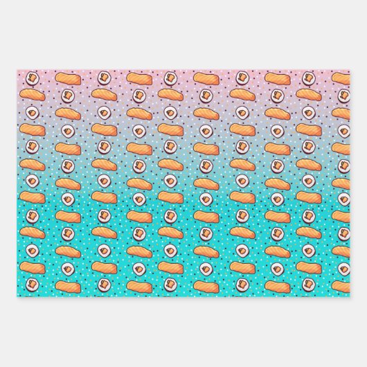 Sushi-Papierblätter Geschenkpapier Set (Vorderseite 3)