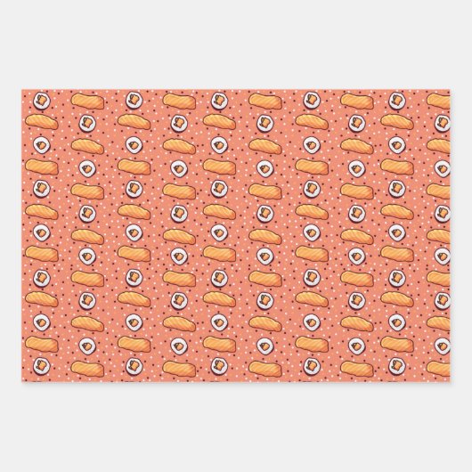 Sushi-Papierblätter Geschenkpapier Set (Vorderseite 2)