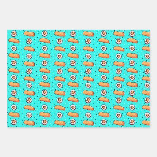 Sushi-Papierblätter Geschenkpapier Set (Vorderseite)