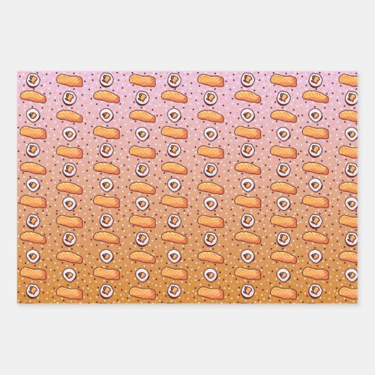 Sushi-Papierblätter Geschenkpapier Set (Vorderseite 3)