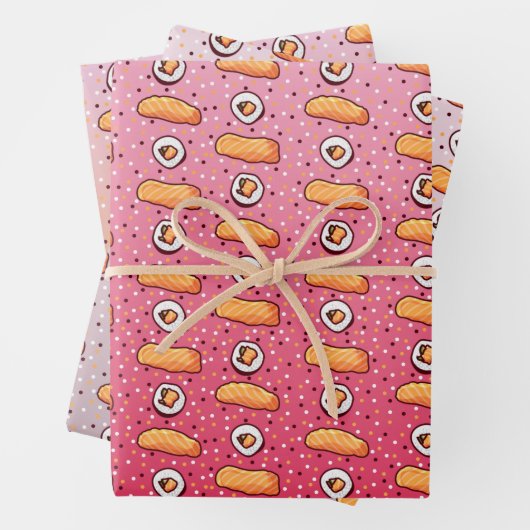 Sushi-Papierblätter Geschenkpapier Set (Beispiel)