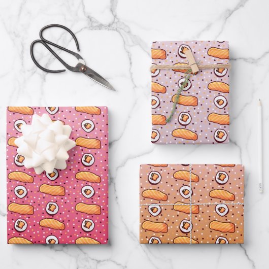 Sushi-Papierblätter Geschenkpapier Set (Vorderseite)