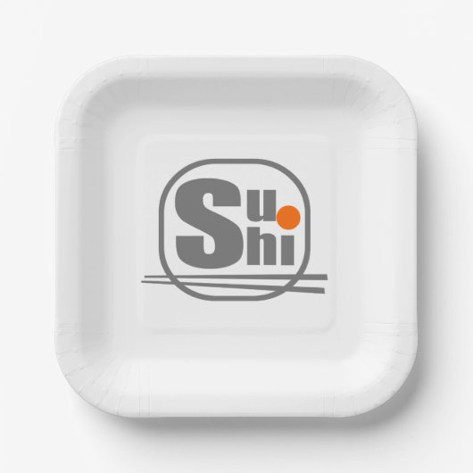 Sushi-Papierplatte Pappteller (Vorderseite)