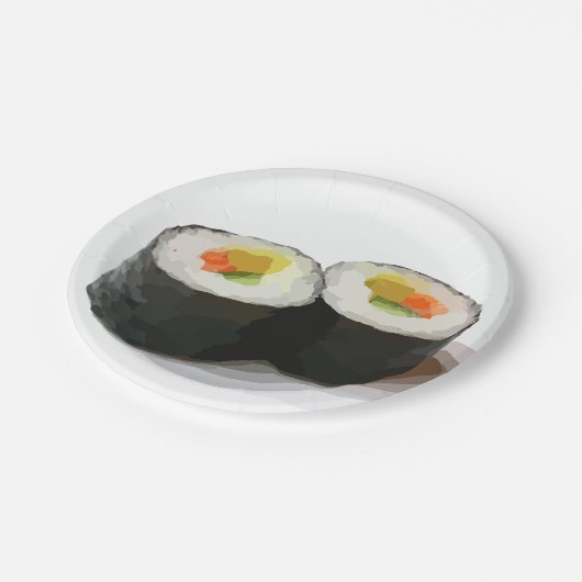 Sushi-PapierTeller Pappteller (Schrägansicht)