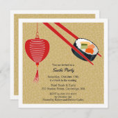 Sushi Party Einladung (Vorne/Hinten)