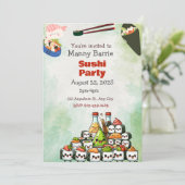 Sushi Party Einladung (Stehend Vorderseite)