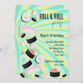 Sushi Party Einladung (Vorne/Hinten)