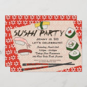 Sushi-Party Einladung (Vorne/Hinten)