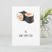 Sushi-Party Einladung, lustiger Spaß-Dinner Einladung (Stehend Vorderseite)