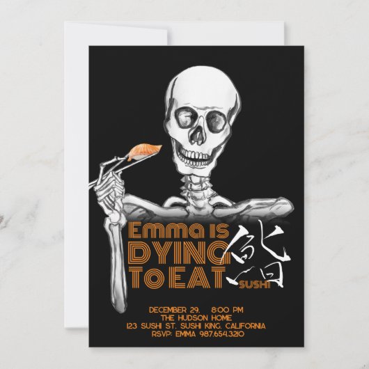 SUSHI-Party Einladungen (Vorderseite)