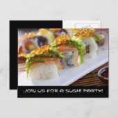 Sushi-Party Einladungen (Vorne/Hinten)