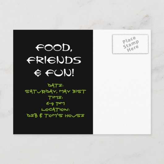 Sushi-Party Einladungen (Rückseite)