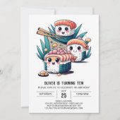 Sushi Party Fun Kindergeburtstag Einladung (Vorderseite)