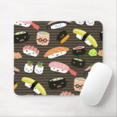 Sushi Party - Fun Sushi Characters Pattern Mousepad (Mit Mouse)