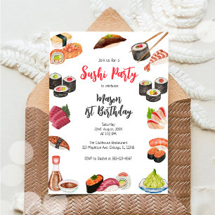 Sushi-Party-Geburtstagseinladung Einladung