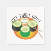Sushi Party Hibachi Cucumber Chopsticks Pattern Serviette (Vorderseite)