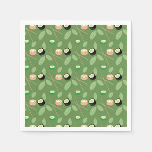 Sushi Party Hibachi Sushi Rolls und Chopsticks Serviette