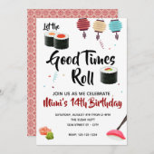Sushi Party Invite, Geburtstag Einladung (Vorne/Hinten)