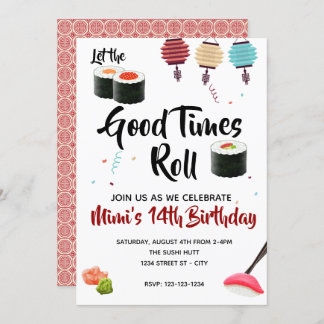 Sushi Party Invite, Geburtstag Einladung