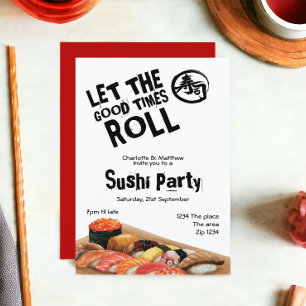 Sushi Party Japanisch Ließ die Rolle der guten Zei Einladung
