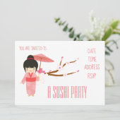 Sushi Party Japanisches Party Einladung (Stehend Vorderseite)